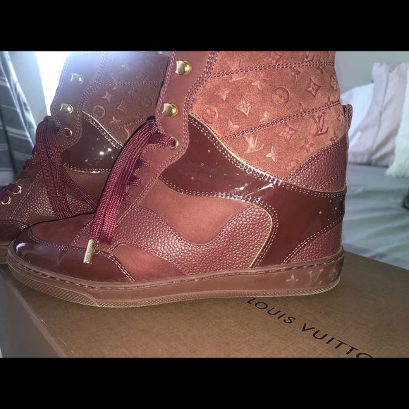 Louis Vuitton wedge booties,pattern leather/Suede - Picture 6 of 9